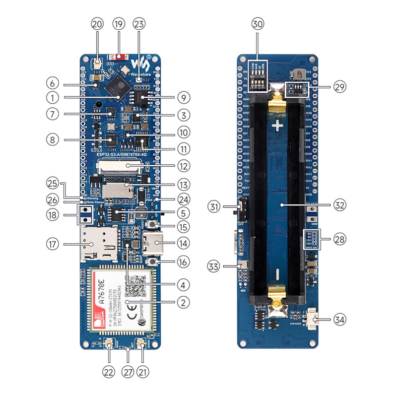 Waveshare ESP32-S3 A7670E 4G d - Lolin S3 review and price