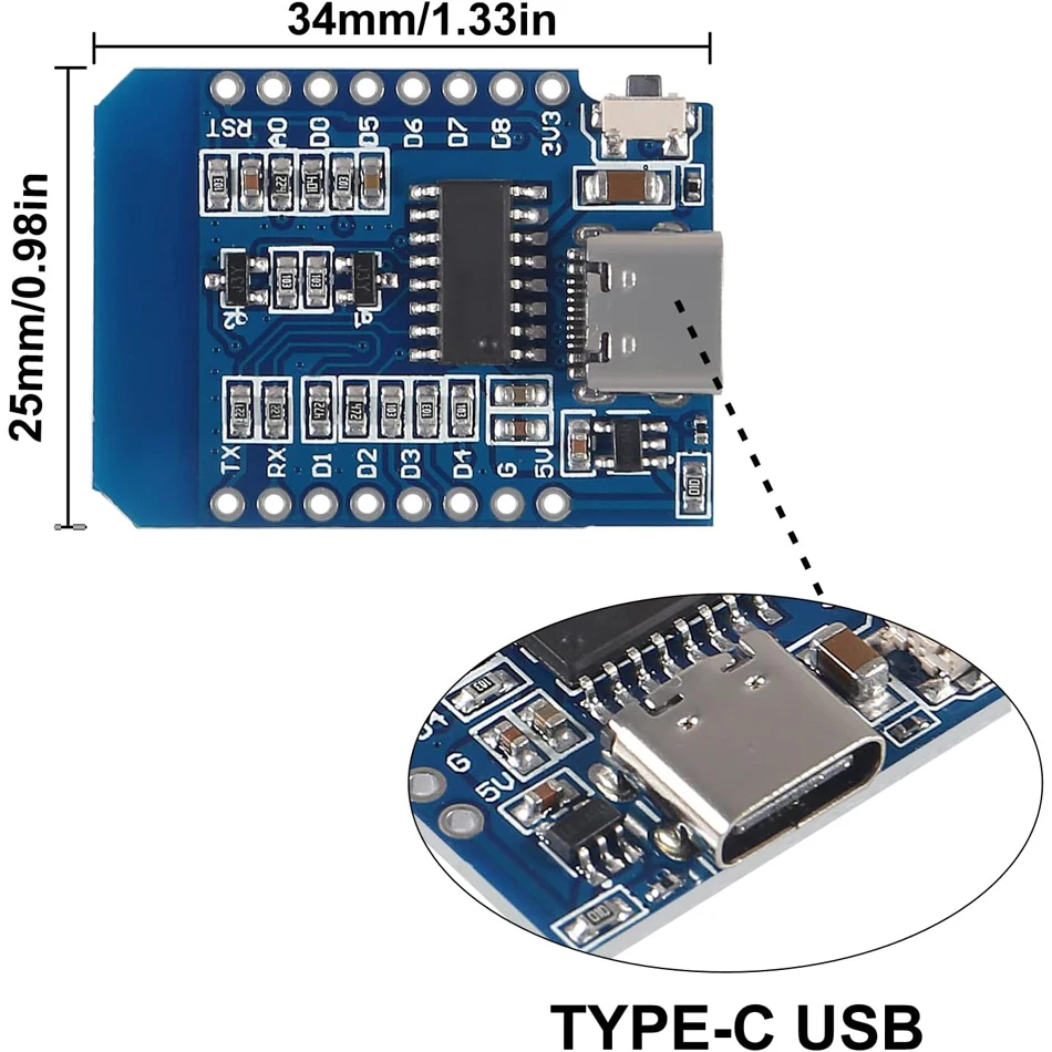 ESP8266 ESP-12F MINI D1 NodeMC - Nodemcuv2 review and price